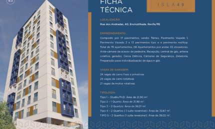 Flat com 1 quarto à venda na Rua dos Andradas, 1, Encruzilhada, Recife
