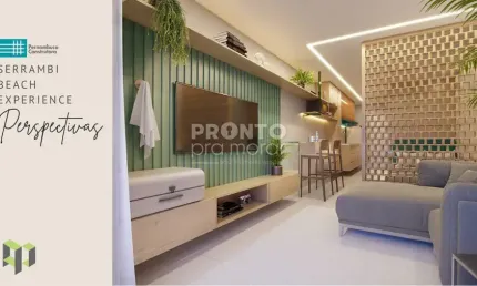 Excelente apartamento em construção localizado em Ponta de Serrambi, com 31,50m²