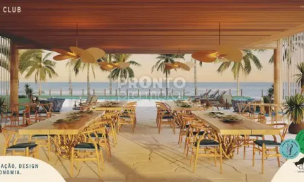 Repasse Excelente apartamento em condomínio beira mar, localizado na praia de Carneiros, com 52,93m² de área útil.