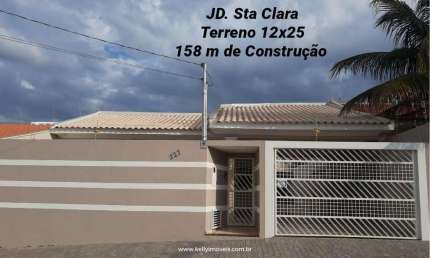 Casa para Venda em Presidente Prudente, Jardim Santa Clara, 3 dormitórios, 1 suíte, 2 banheiros, 3 vagas