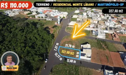 Terreno para Venda em Martinópolis, Residencial Monte Libano