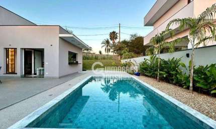 Casa Térrea Nova no Condomínio Terras de Santa Teresa com Piscina, 3 Suítes e Alto Padrão
