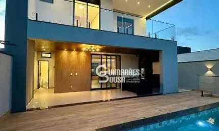 Casa Alto Padrão para Locação com 3 Suítes, climatizada, Piscina e Vista Incrível – Condomínio Bosque da Mata, Valinhos/SP