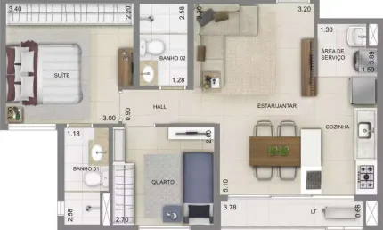 APARTAMENTO COM 3 QUARTOS - RESIDENCIAL WISH COIMBRA.