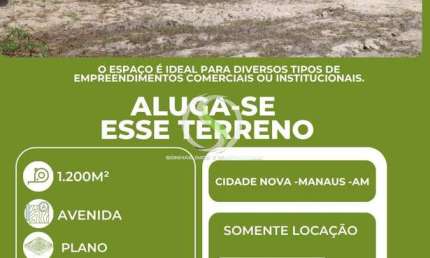 Terreno comercial para alugar na Rua Coronel Taborda de Miranda, Cidade Nova, Manaus