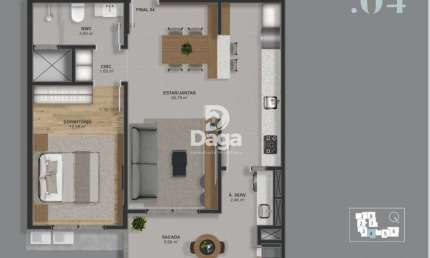 Apartamento com 1 quarto à venda na Rua Xangrilá, 800, Barreiros, São José