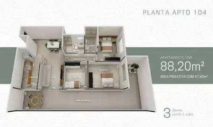 Apartamento com 3 quartos à venda na Vila dos Técnicos, Timóteo 