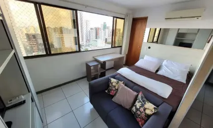 Apartamento com 01 quarto, 27,00 m², 01 vaga em Boa Viagem, Recife-PE.
