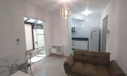 Kitnet mobiliada com garden e churrasqueira para locação