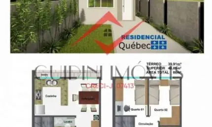Casa com 3 quartos à venda na Rua Antônio Singer, 4689, Campo Largo da Roseira, São José dos Pinhais, 80 m2 por R$ 420.000