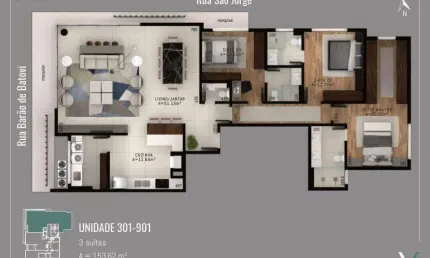 Apartamento com 3 dormitórios à venda, 153 m² por R$ 2.996.000,00 - Centro - Florianópolis/SC