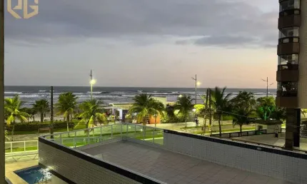 Apto 1 dorm, 1 banheiro, 1 vaga, 41,70m², vista mar, caiçara, 50 m da praia