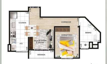 Apartamento com 1 dormitório à venda, 38 m² por R$ 244.400,00 - Morro Grande - Caieiras/SP