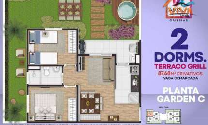 Apartamento com 2 dormitórios com quintal 91 m² por R$ 349.430 - Caieiras/SP