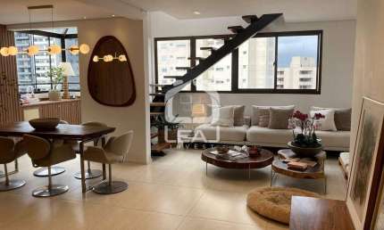 Cobertura  Duplex Cinematográfica Mobiliada  à Venda, 183 m², 2 Suítes, Lavabo, Depósito e 3 Vagas