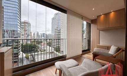 Apartamento Studio MOBILIADO para locação com 1 dormitório, 1 vaga de garagem, com 60 m² - Itaim Bibi