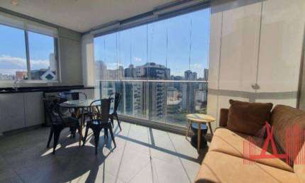 Studio mobiliado para alugar, 47 m² - Moema - São Paulo/SP