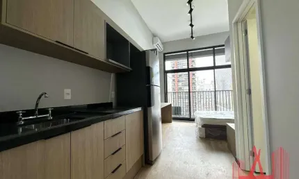 Apartamento Studio novo MOBILIADO para Locação com 1 dormitório, com 27 m² - Pinheiros