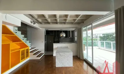 Apartamento Duplex com 1 dormitório para alugar, 105 m² por R$ 8.105,81/mês - Campo Belo - São Paulo/SP