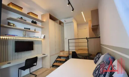 Apartamento Studio MOBILIADO para Locação com 1 dormitório, com 25 m² - Perdizes
