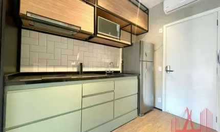Apartamento studio mobiliado para locação com 1 dormitório, 1 banheiro, com 27 m² - perdizes