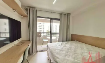 Apartamento studio mobiliado para locação com 1 dormitório, com 26 m² - moema