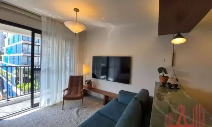 Apartamento studio mobiliado para locação com 1 dormitório, 1 vaga de garagem, com 34 m² - vila madalena