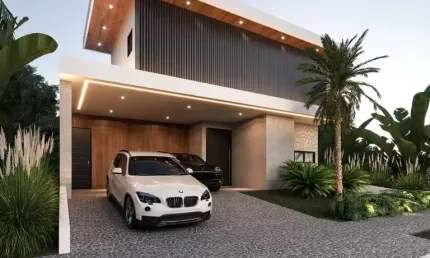 CASA TERREA COM QUATRO SUITES A VENDA NO PARQUE BRASIL 500- COND. SANTORINI - PAULÍNIA SP