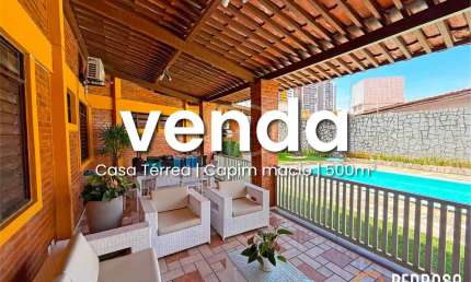 Casa térrea com 550 m2 - 5 quartos (4 suítes) - Capim Macio - 1 mil m2 de Terreno - Bem localizada - Piscina - 6 vagas - Financiável