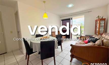 Apto com 59 m2 - 2 quartos (1 suíte) - Estrela do Atlântico Ponta Negra  - 1 vaga - Financiável - Lado sombra
