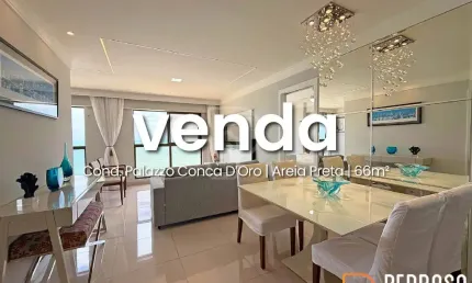 Apto com 66 m2 - 2 suítes - Mobiliado - Palazzo Conca D Oro Areia Preta -  Reformado - Alto Padrão - 1 vaga