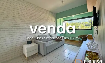 Apto com 56 m2 - 2 quartos (1 suíte) - Mobiliado -  Classic Residence Tirol - Melhor terminação - Sombra - 1 vaga
