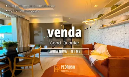 Apartamento a venda com 81 m2 | 3 quartos | Reformado | Varanda Gourmet | 2 vagas | Lagoa Nova Natal/RN