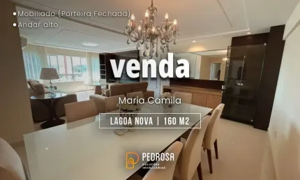 Apartamento de alto padrão mobiliado para venda com 160 m2 e 3 suítes em natal/rn