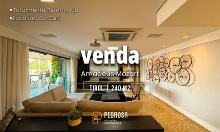 Fantástico apartamento reformado a venda de 240m2 com 3 suítes e 3 vagas em tirol natal/rn