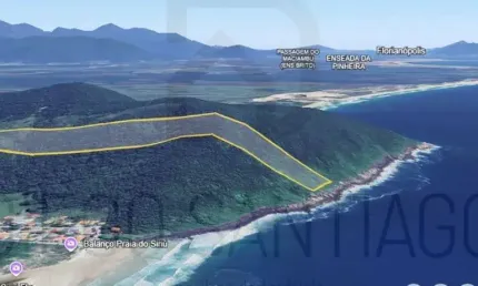 Terreno à venda em garopaba-sc, na praia do siriú: 109.000m² em condomínio residencial, área para agrofloresta. área privilegiada!