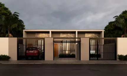 Casa geminada no aventureiro | 100 m² | 2 dormitórios | 1 vaga de garagem | 4 m de abertura