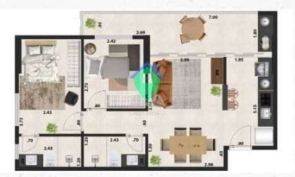 Apartamento 59m² à venda por R$540.000,00 no Marapé em Santos, SP
