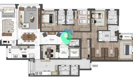 Apartamento alto padrão 238m² à venda por r$ 4.800.000,00 na vila romana, são paulo, sp