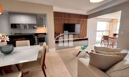 Apartamento a venda totalmente mobiliado com 101m², 3 dormitório com vista para o mar, na praia da Enseada no Guaruja.