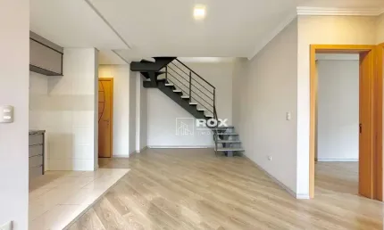 Cobertura Duplex, nova, com 132,72m² de apartamento + 22,28m² de terraço descoberto.