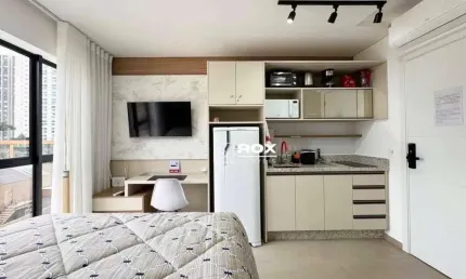 Studio mobiliado com 1 quarto para alugar, 18 m² por R$ 2.500/mês - Água Verde, Curitiba/PR
