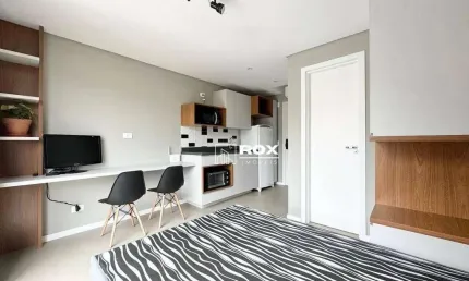 Studio mobiliado com 1 quarto para alugar, 18 m² por r$ 2.100/mês - água verde, curitiba/pr