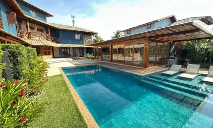 Casa Alto Padrão para Venda em Peruíbe, Bougainville Residencial II, 4 dormitórios, 4 suítes, 7 banheiros, 6 vagas