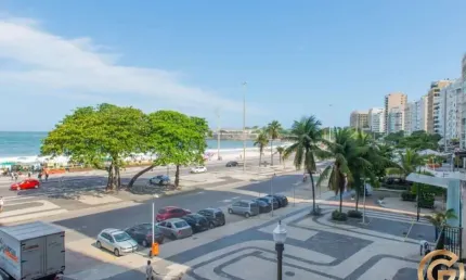 Apartamento de 360m², alto padrão, frontal com vista mar, 4 quartos, 2 vagas, prédio luxuoso na avenida atlântica - copacabana rj