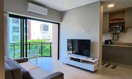 Apartamento 2 Suítes, 65m², no Top Leblon Apart Services, melhor Flat do Leblon com Rooftop e Piscina vista Mar.