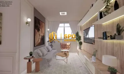 Apartamento a venda  com 2 dormitórios + 1 de serviço, 2 banheiros (social e serviço), sala 2 ambien