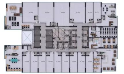 Sala no Grand Tower Shopping com 62m² em Boa Viagem