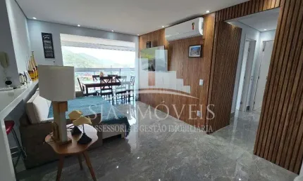 Cobertura duplex pe na areia a venda no centro de Bertioga,  136m2 ,  2 dormitorios sendo 1 suite e 2 vagas cobertas + deposito.
