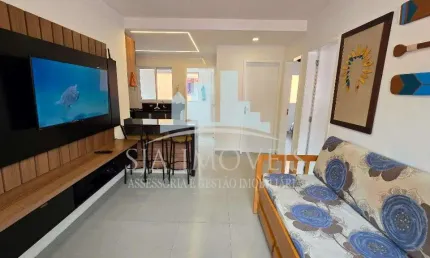 Seu paraiso no litoral te espera no Rio da Praia, Bertioga apartamento com 50m2, 2 dormitorios, 1 vaga, mobiliado disponivel para venda.